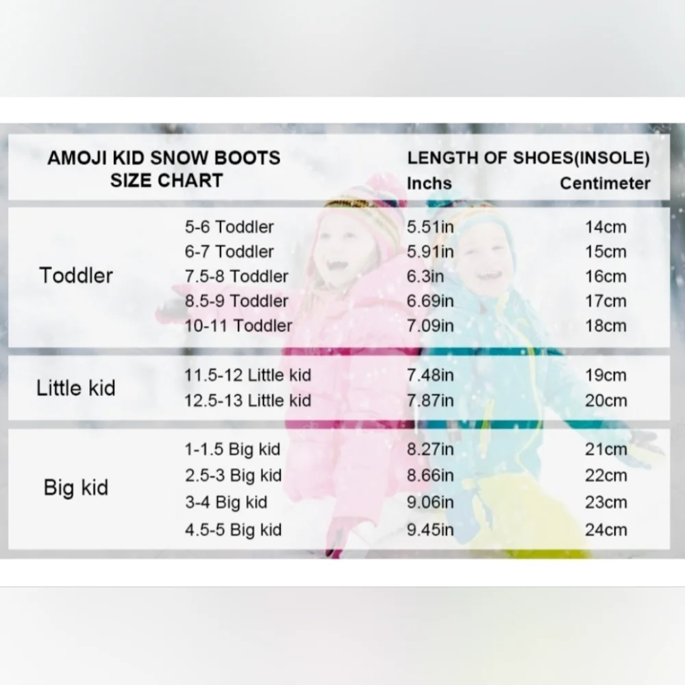 Kids Black Lace-Up Snow Boots